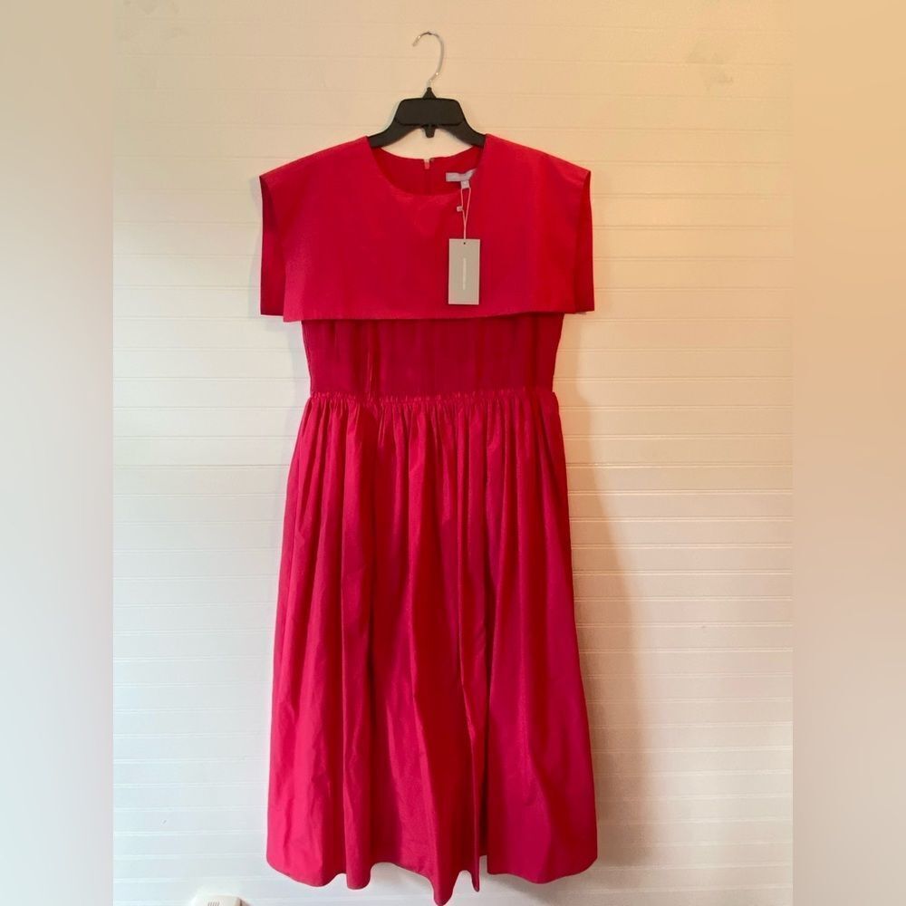 Antonio Melani Jennifer Sumko Rachel Taffeta Capelet Pink Midi Dress NWT Size 4